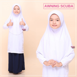 Tudung Sekolah Awning Scuba (Defect)