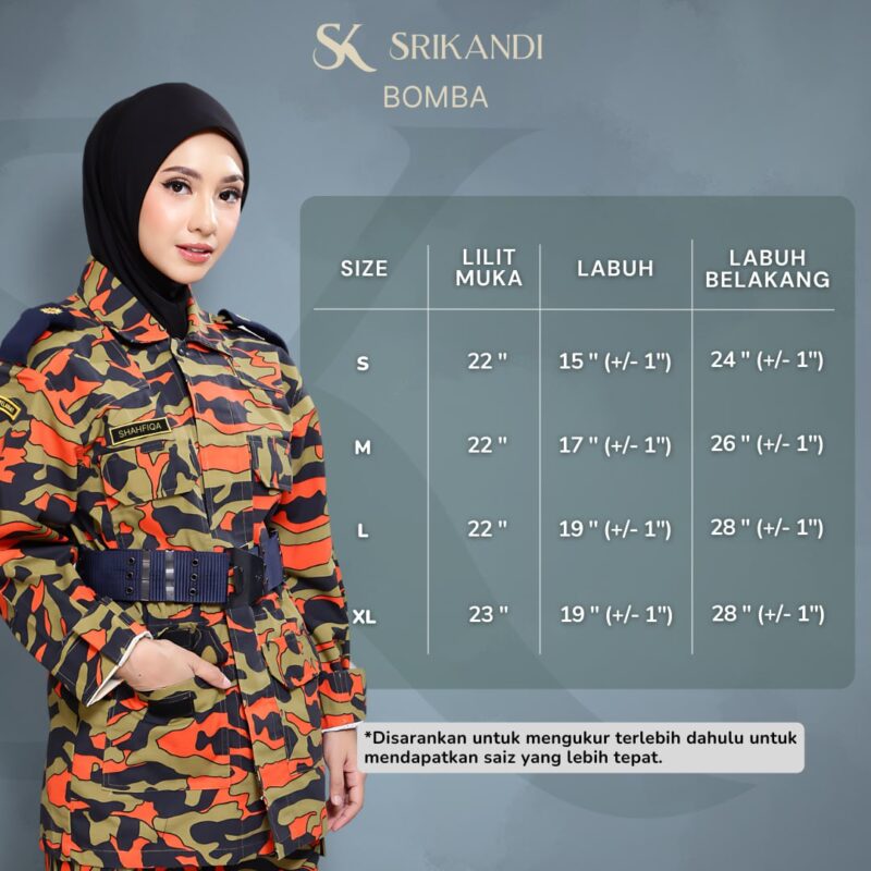 SriKandi Hitam - Tudung Army, Navy, Bomba - Image 6