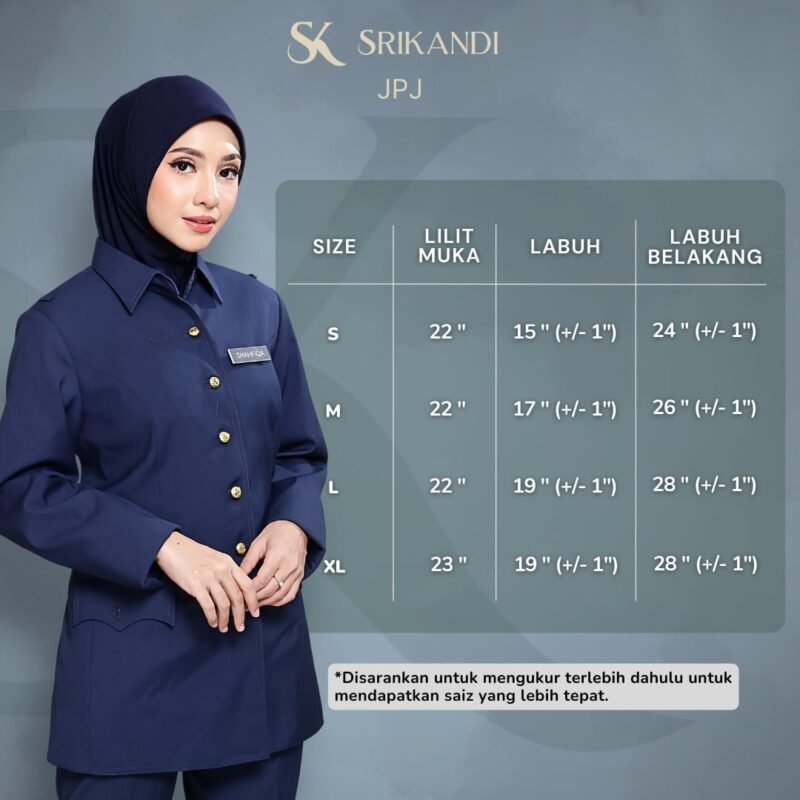 SriKandi Biru Gelap - Tudung Kastam, Air Force - Image 8