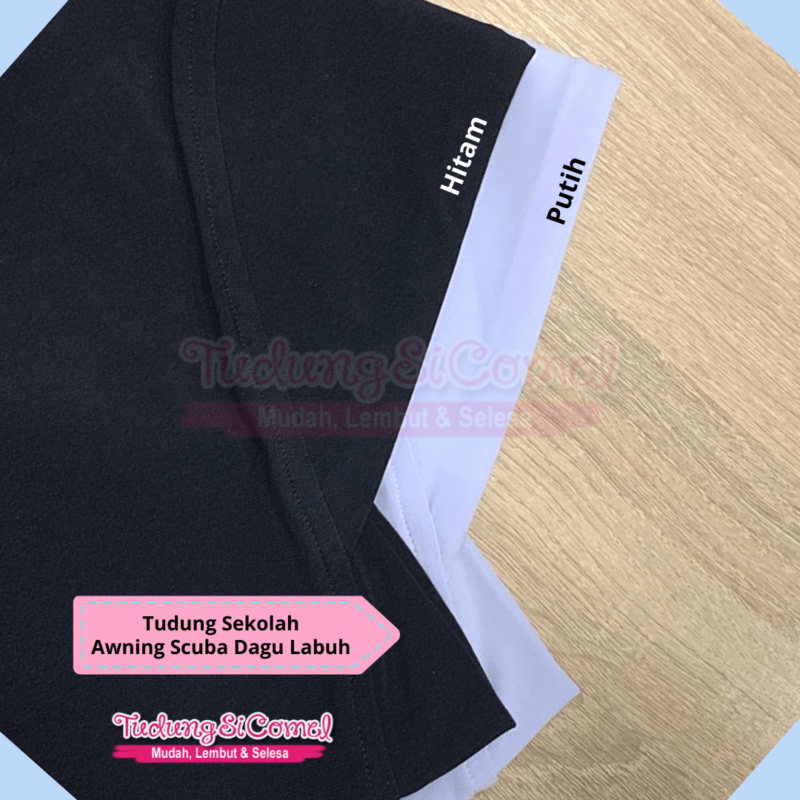 Tudung Sekolah Awning Scuba Labuh Berdagu (Defect) - Image 3