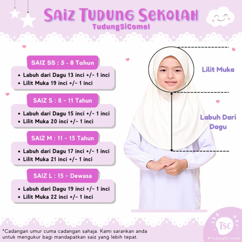Tudung Sekolah Awning Scuba (Defect) - Image 2