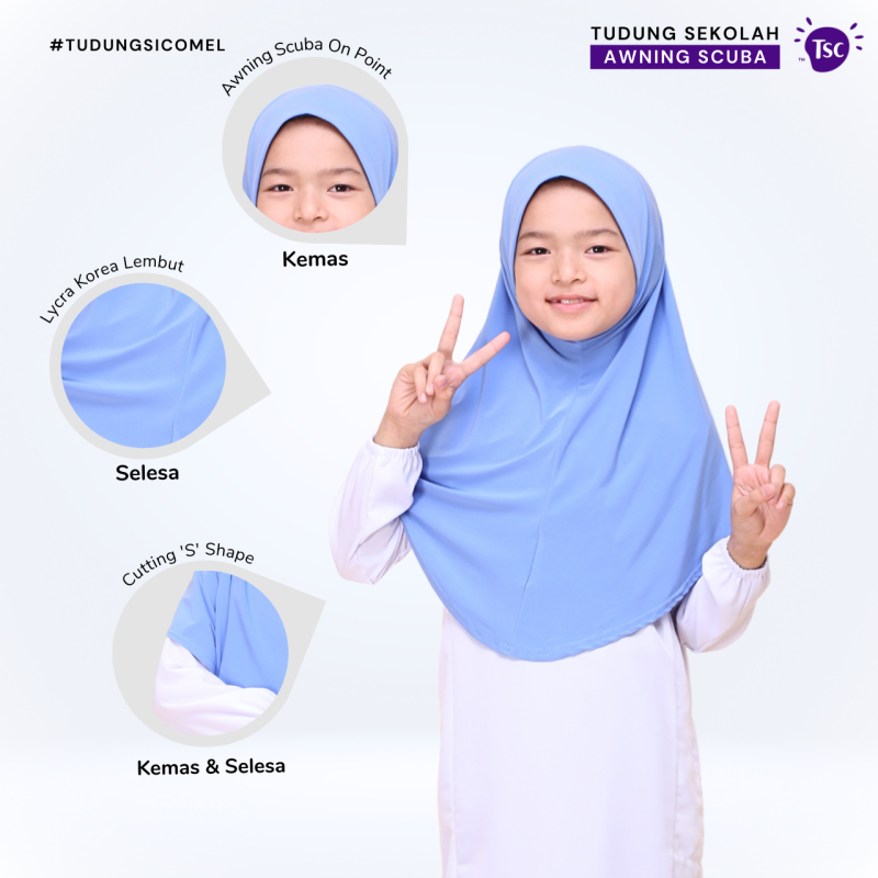 Tudung Sekolah Awning Scuba - Image 4